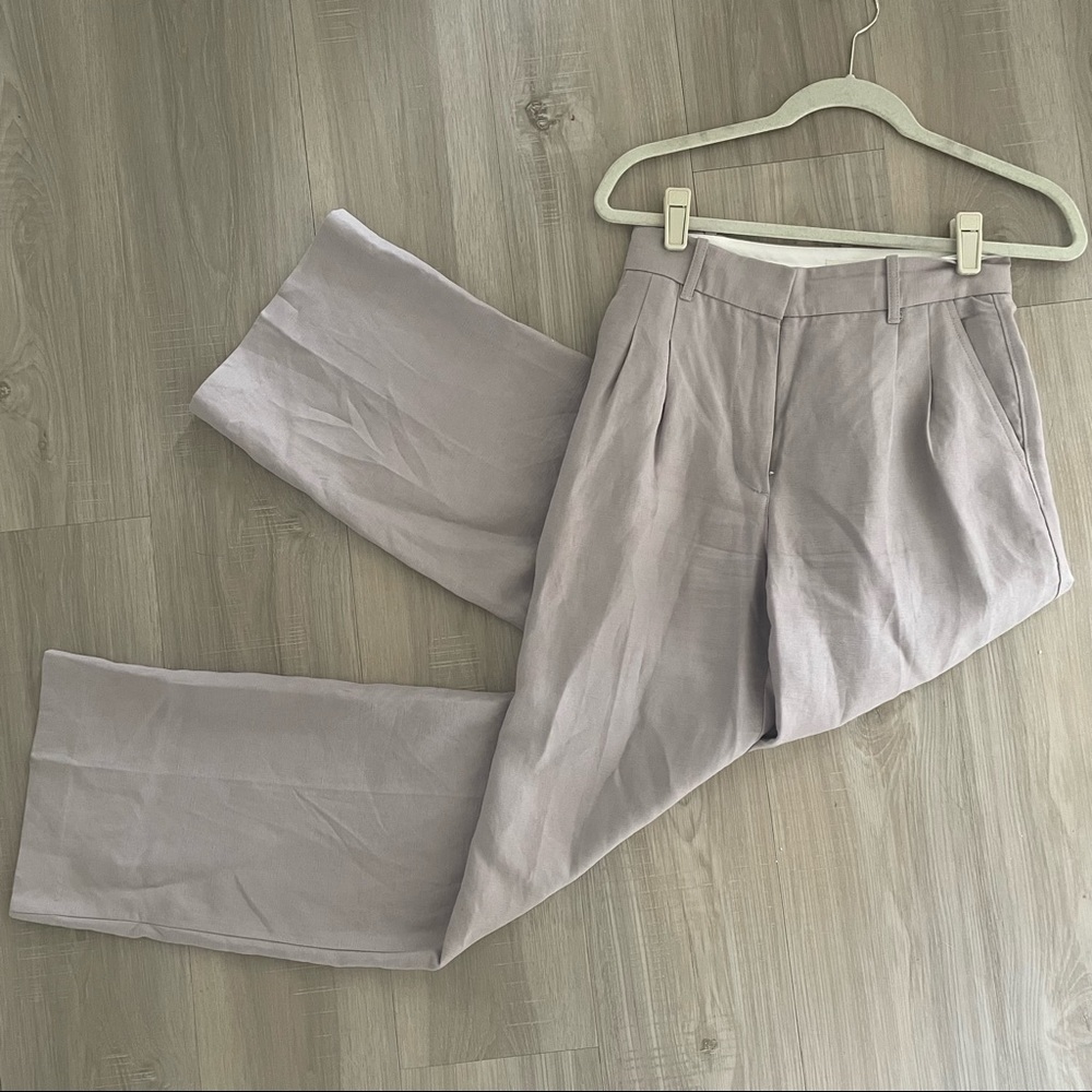 Aritzia Wilfred Effortless Linen Pants - Gull Grey